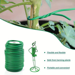 Green Flexible Wire Tie for Supporting Garden Plants