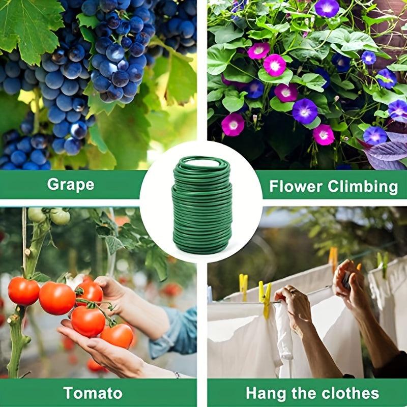Green Flexible Wire Tie for Supporting Garden Plants