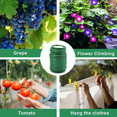 Green Flexible Wire Tie for Supporting Garden Plants