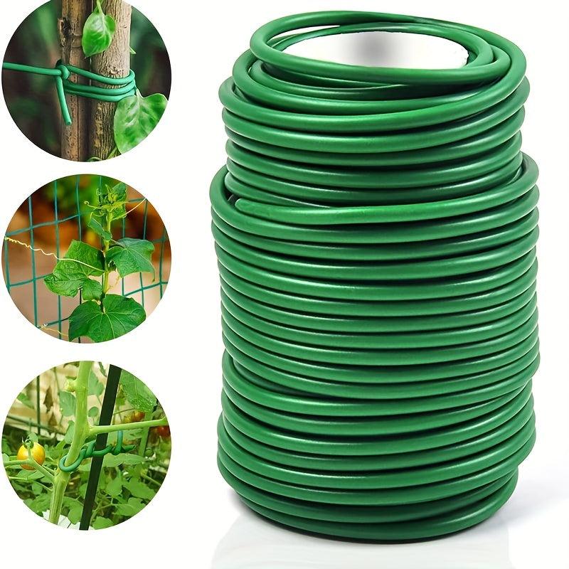 Green Flexible Wire Tie for Supporting Garden Plants