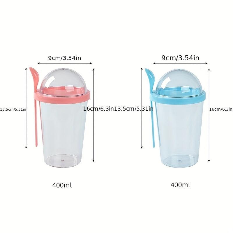 Double Layer Plastic Breakfast Cup with Partitioning for Dry & Wet Separation