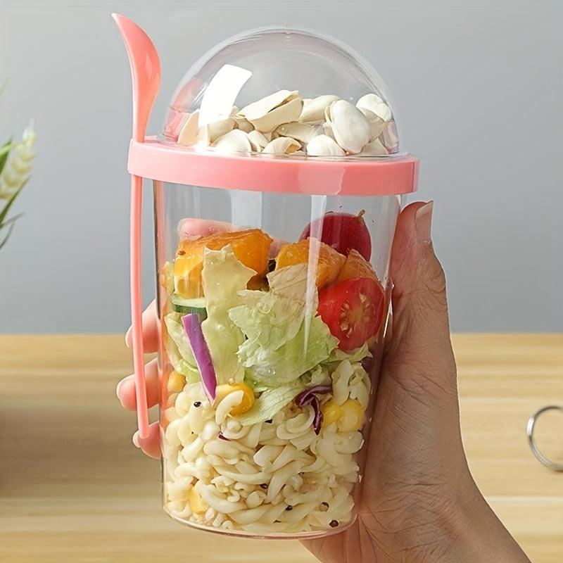 Double Layer Plastic Breakfast Cup with Partitioning for Dry & Wet Separation