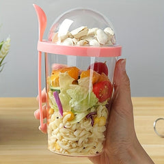 Double Layer Plastic Breakfast Cup with Partitioning for Dry & Wet Separation