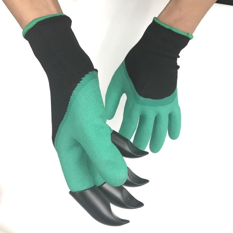 1pc Green Gardening Gloves with 8 Claws for Digging Soil Labor Protection