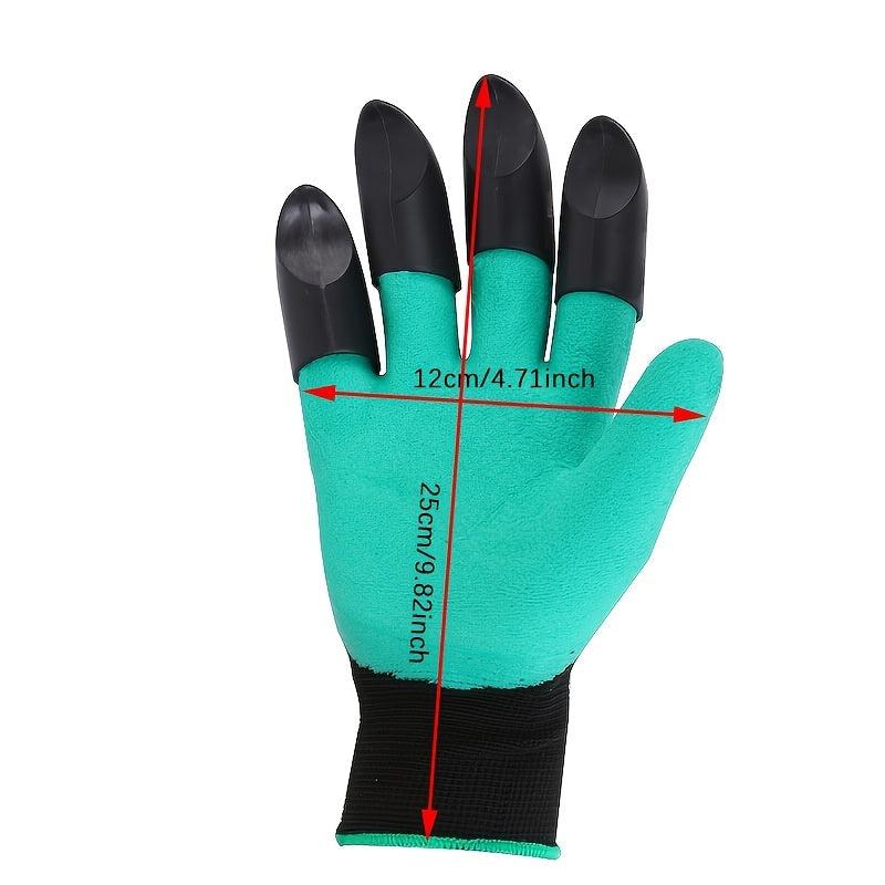 1pc Green Gardening Gloves with 8 Claws for Digging Soil Labor Protection