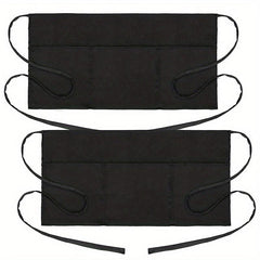 2pcs Waitress Apron Server Aprons 3 Pockets Water Resistant Waist Apron