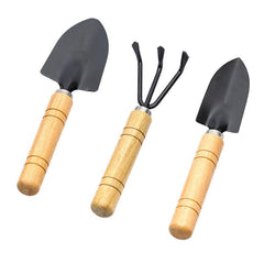 3-Piece Gardening Tool Set, Wooden Handles