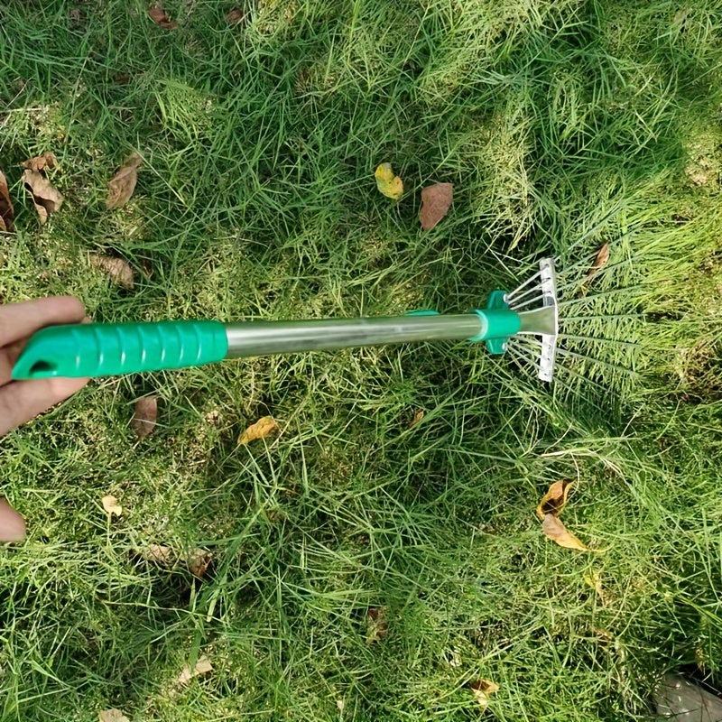 Telescopic Garden Rake Comfort Handle - Stainless Steel 9 Teeth