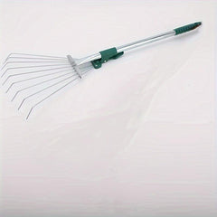 Telescopic Garden Rake Comfort Handle - Stainless Steel 9 Teeth