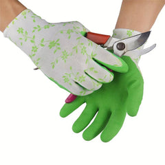 1 Pair Garden Gloves for Women 100% Pure Rubber Foam Latex Working Gloves
