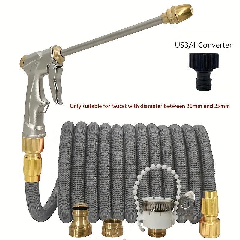High Pressure Car Wash Water Gun 100ft Retractable Water Hose Metal Spray Head