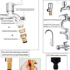 High Pressure Car Wash Water Gun 100ft Retractable Water Hose Metal Spray Head