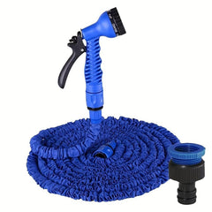 1pc Expandable Garden Hose With Water Gun 7 Function Nozzle