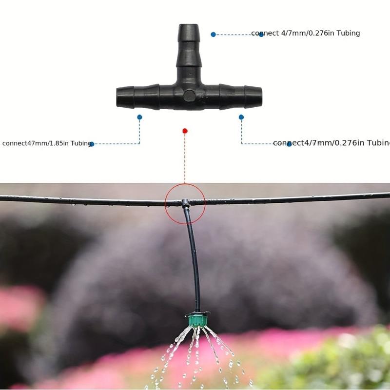 4pcs Barbed Tee Fittings 4 7mm Drip Irrigation Watering System