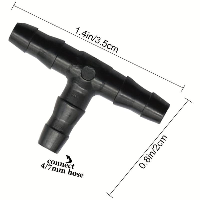 4pcs Barbed Tee Fittings 4 7mm Drip Irrigation Watering System