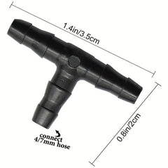 4pcs Barbed Tee Fittings 4 7mm Drip Irrigation Watering System