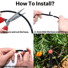 Adjustable Drip Irrigation System for Gardens - Micro Drippers for Gre