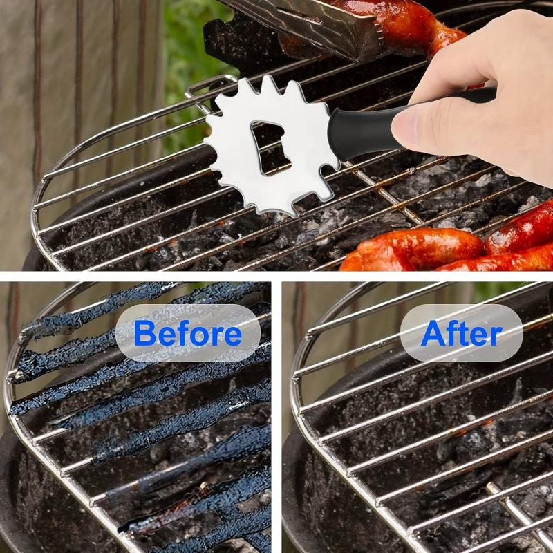 Stainless Steel BBQ Grill Scraper Bristle Safe Barbecue Cleaning Tool