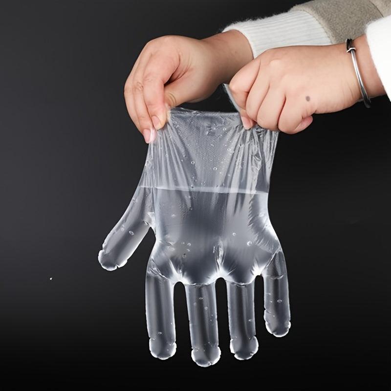 100/200 Transparent Thick Disposable Gloves Food Service BBQ