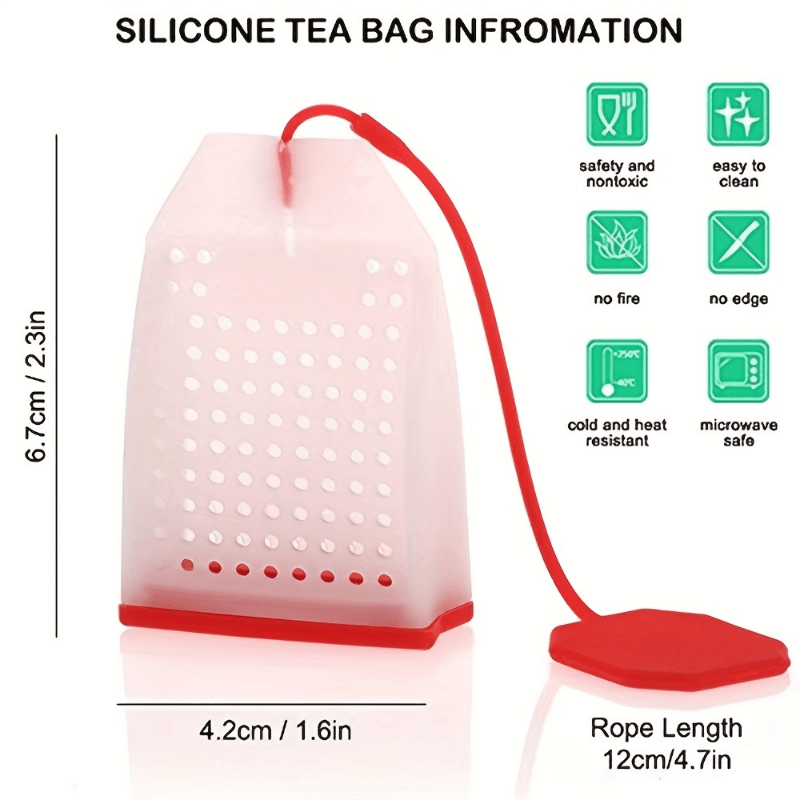 1pc Silicone Tea Bag Transparent Tea Filter Bag Tea Leak Silicone Bag Tea Maker
