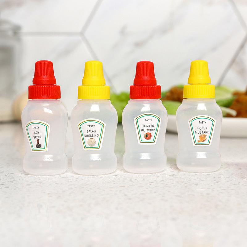 4pcs Mini Ketchup Bottles Portable Container 25ml BBQ Camping