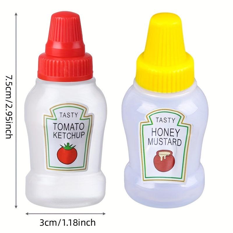 4pcs Mini Ketchup Bottles Portable Container 25ml BBQ Camping