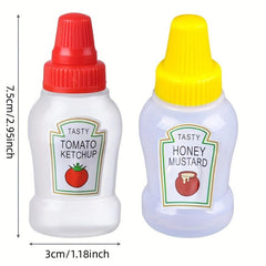 4pcs Mini Ketchup Bottles Portable Container 25ml BBQ Camping
