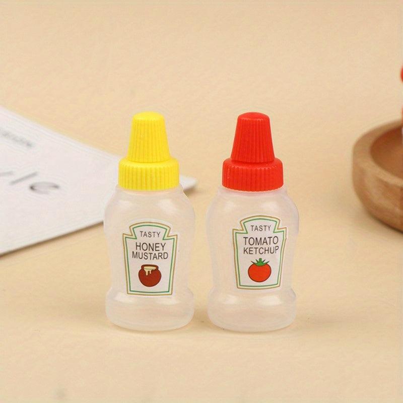 4pcs Mini Ketchup Bottles Portable Container 25ml BBQ Camping