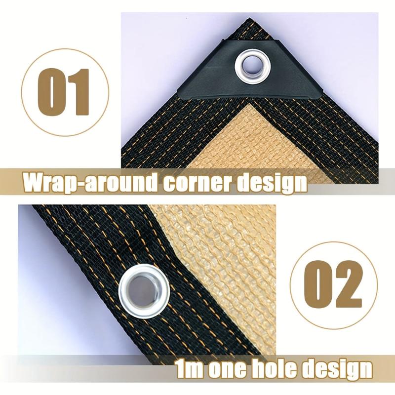 Beige Sunshade Net 95 with 10M Rope - Outdoor Awning Courtyard Pergola Sun Shelt