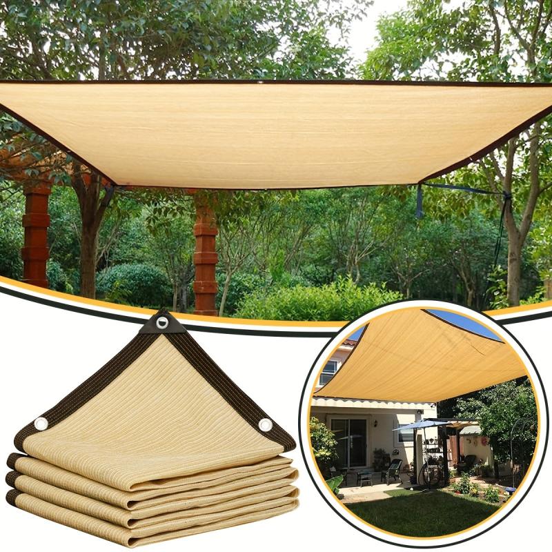 Beige Sunshade Net 95 with 10M Rope - Outdoor Awning Courtyard Pergola Sun Shelt
