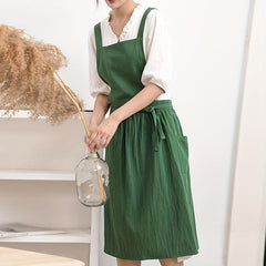 Cross Back Aprons for Women with Pockets - Ideal for Baking, Painting, Gardening