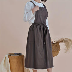 Cross Back Aprons for Women with Pockets - Ideal for Baking, Painting, Gardening