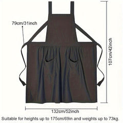 Cross Back Aprons for Women with Pockets - Ideal for Baking, Painting, Gardening
