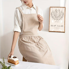 Cross Back Aprons for Women with Pockets - Ideal for Baking, Painting, Gardening