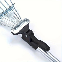 Adjustable Garden Rake Folding Leaf Rake Tool Extendable from 7.5-22 Inch