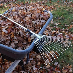 Adjustable Garden Rake Folding Leaf Rake Tool Extendable from 7.5-22 Inch