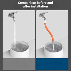 Faucet Extension Hose Splash Proof Water Extender Bendable Shape Swivel Nozzle