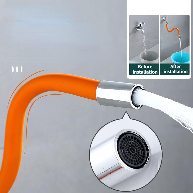 Faucet Extension Hose Splash Proof Water Extender Bendable Shape Swivel Nozzle
