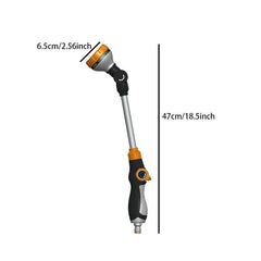 Heavy Duty Metal Garden Hose Wand 8 Spray Patterns Long Hose Nozzle