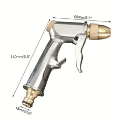High Pressure Water Spray Gun Metal Brass Nozzle Car Garden Lawn Wash Hose Pipes