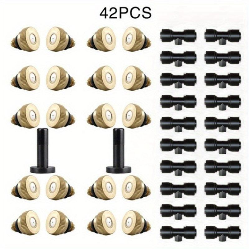 Brass Irrigation Misting Nozzles Kit for Patio Garden or Greenhouse