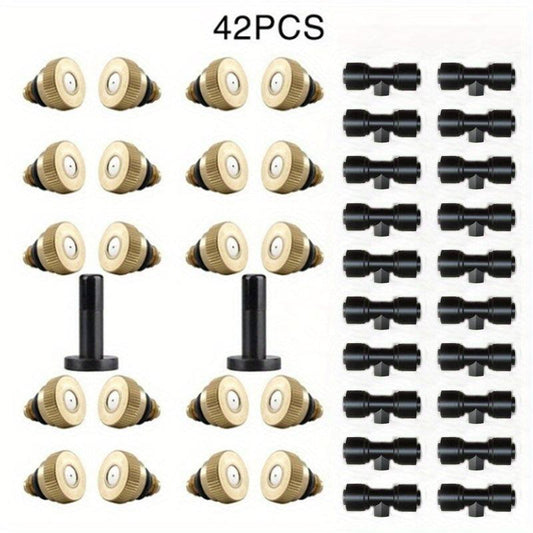 Brass Irrigation Misting Nozzles Kit for Patio Garden or Greenhouse