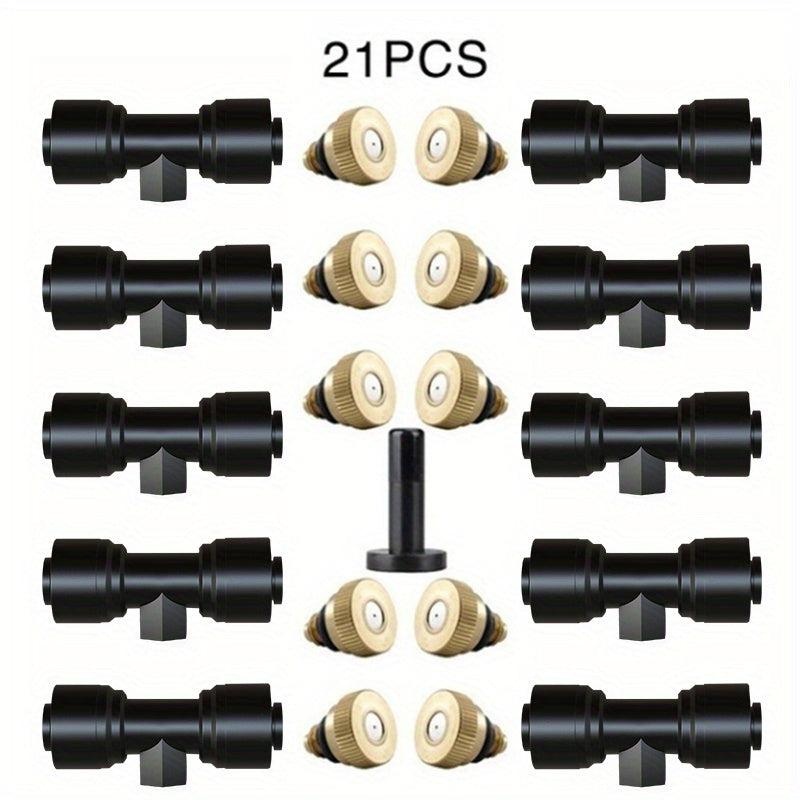 Brass Irrigation Misting Nozzles Kit for Patio Garden or Greenhouse