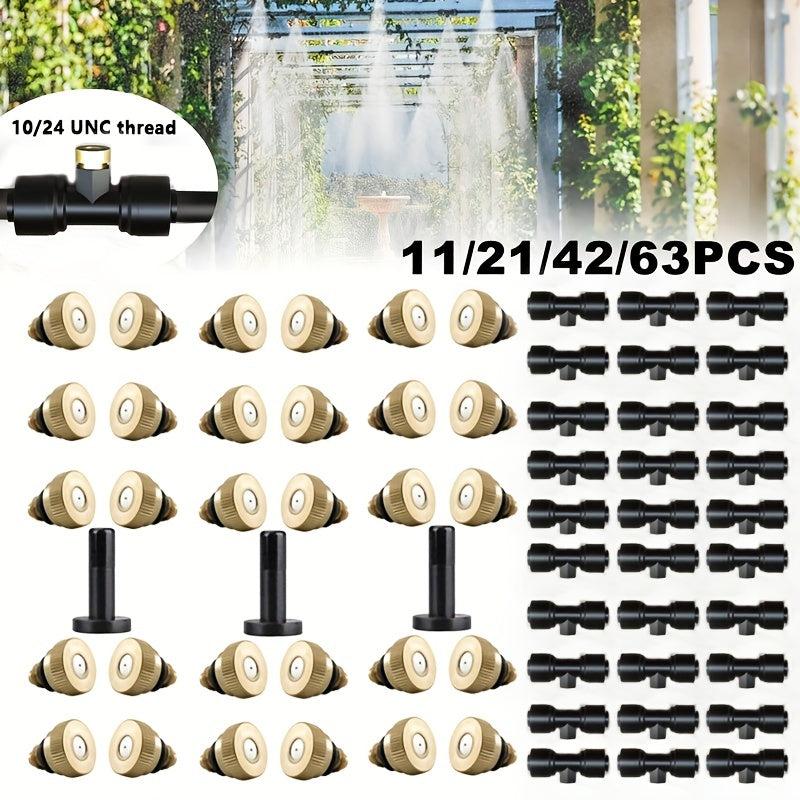 Brass Irrigation Misting Nozzles Kit for Patio Garden or Greenhouse