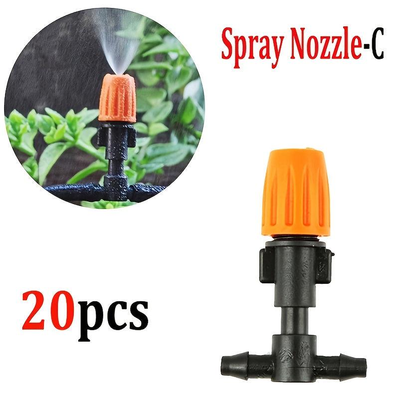 20pcs Garden Drip Irrigation Misting Nozzles - Adjustable Micro Sprinkler Heads