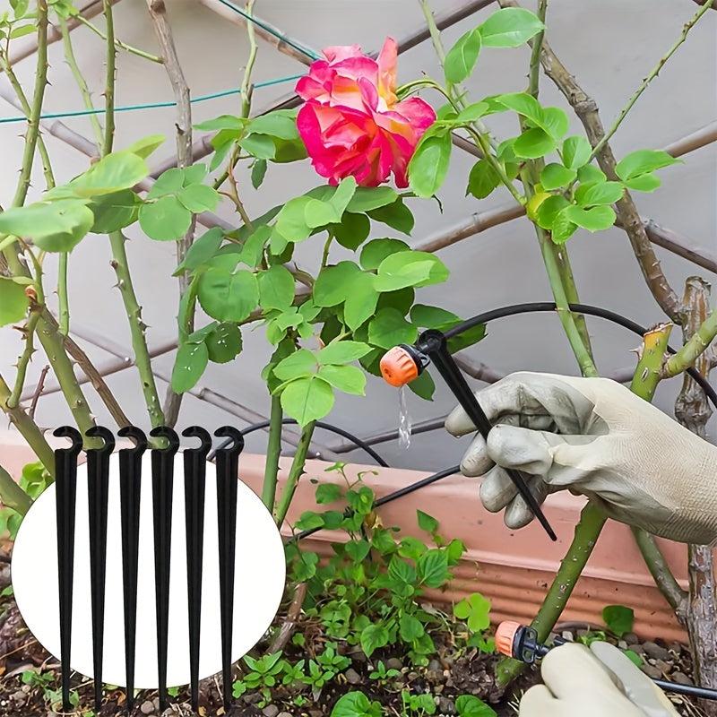 1pc Irrigation Bracket Stake C Shaped Fixing Rod Micro Drip System Pipe Stake
