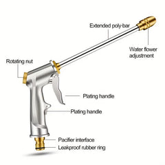 High Pressure Water Gun Garden Hose Nozzle Aluminium Sprayer