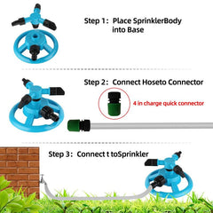 360 Rotating Sprinklers for Garden & Plant Irrigation w/ Nozzle