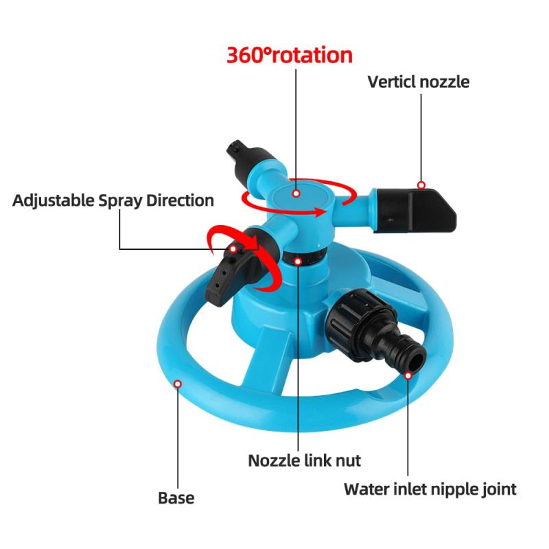 360 Rotating Sprinklers for Garden & Plant Irrigation w/ Nozzle