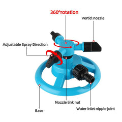 360 Rotating Sprinklers for Garden & Plant Irrigation w/ Nozzle